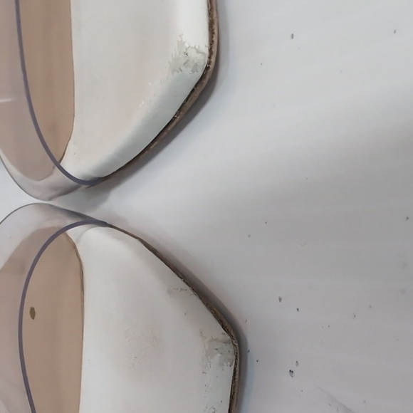Stuart Weitzman Clear and White Slip On Heels Size 9 - Picture 5 of 13